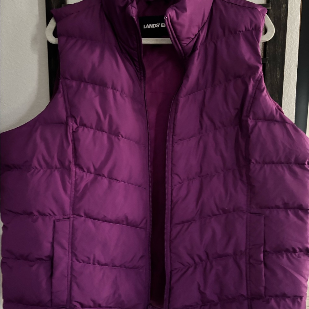 Lands' End Purple Puffer Vest